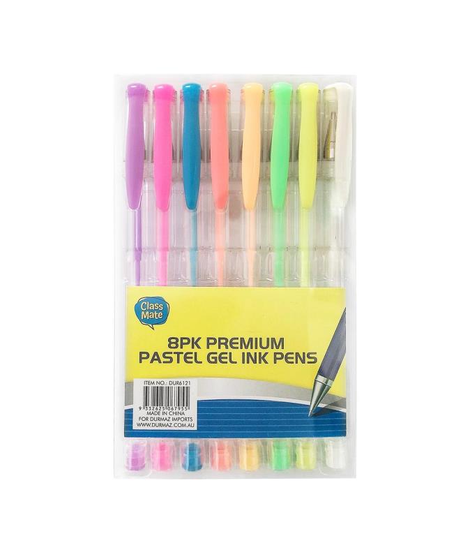 8pk Gel Ink Pens - Pastel Series