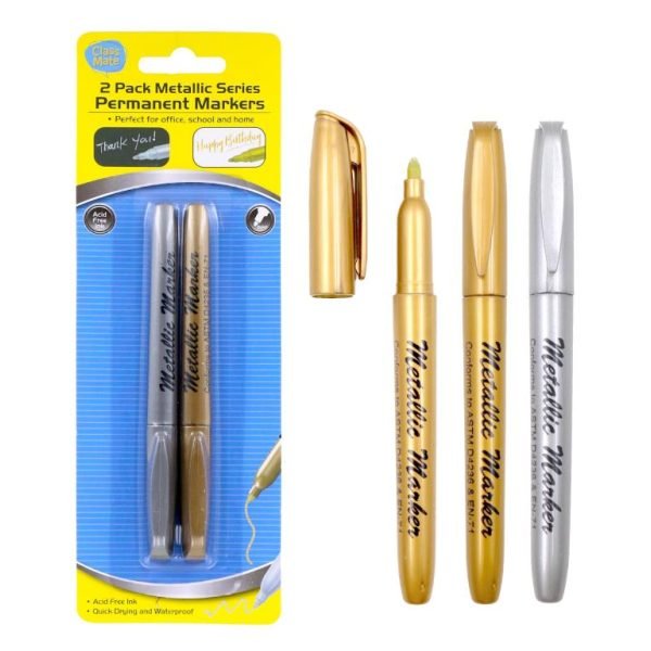 2PK Metallic Markers-Gold & Silver Series
