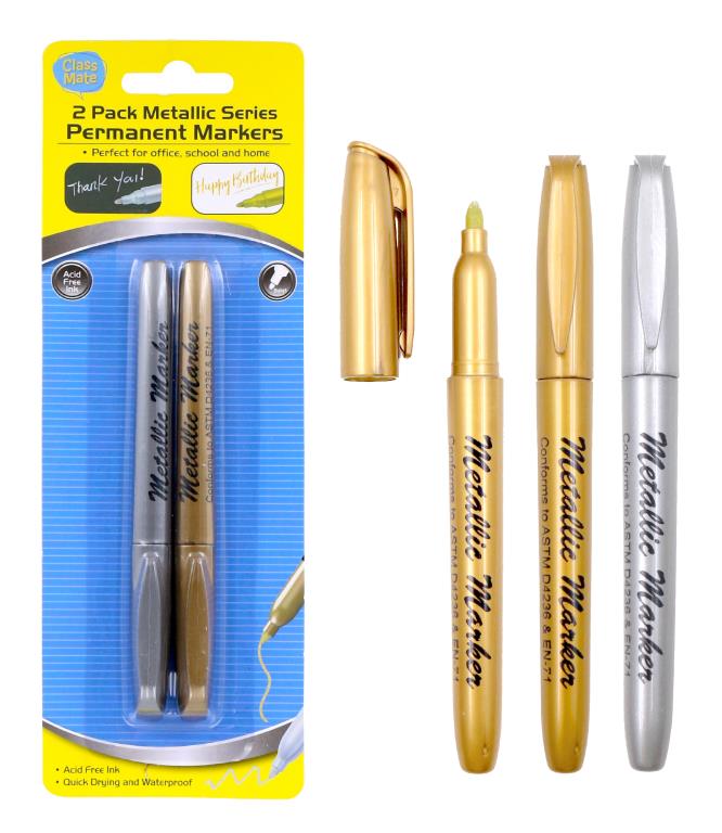 2PK Metallic Markers-Gold & Silver Series