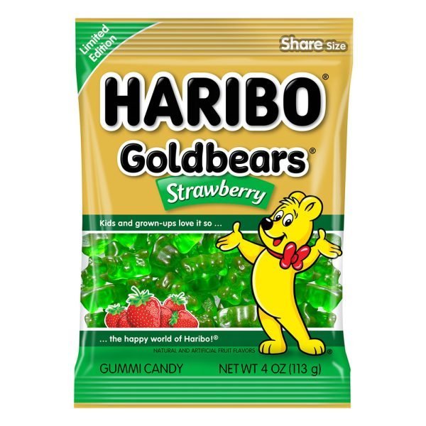 Haribo Goldbears Strawberry Gummi Candy Peg Bag 113g