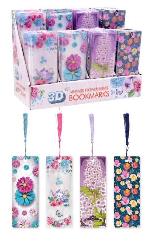 3D Bookmarks-Vintage Flower Series - Display Box