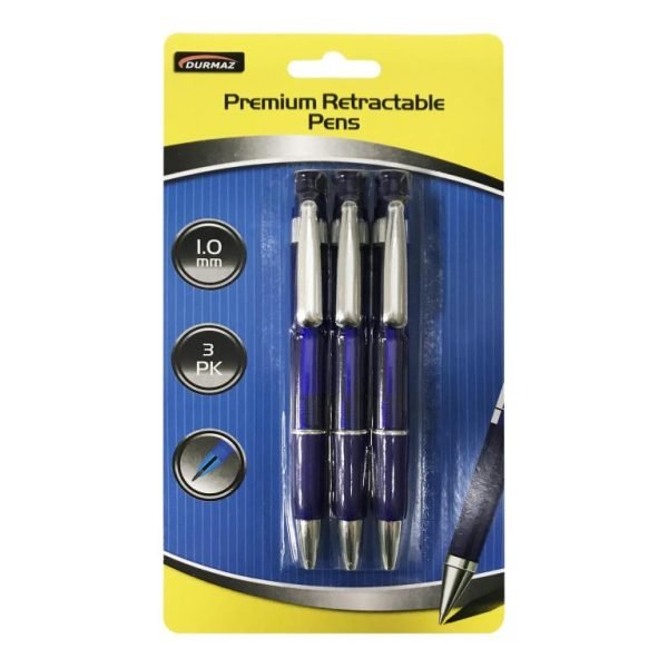 3PK Retractable Ball Point Pen