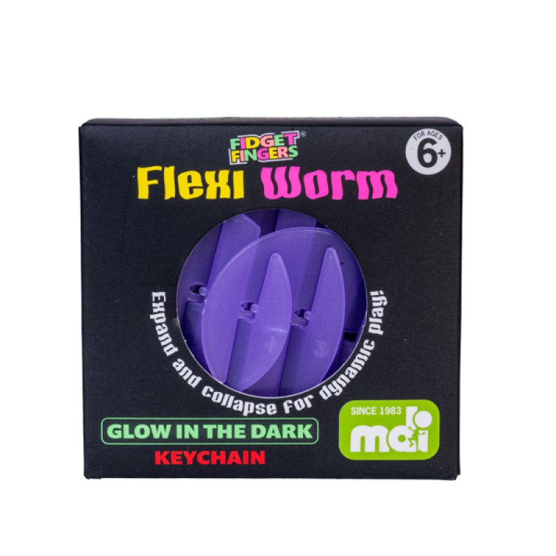 Glow in the Dark Keychain Flexi Worm - Image 2