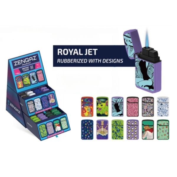 Zengaz Cube Display Printed Lighters B - Assorted Designs