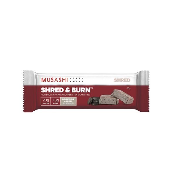 Musashi Shred & Burn Bar - 60g - Cookies & Cream