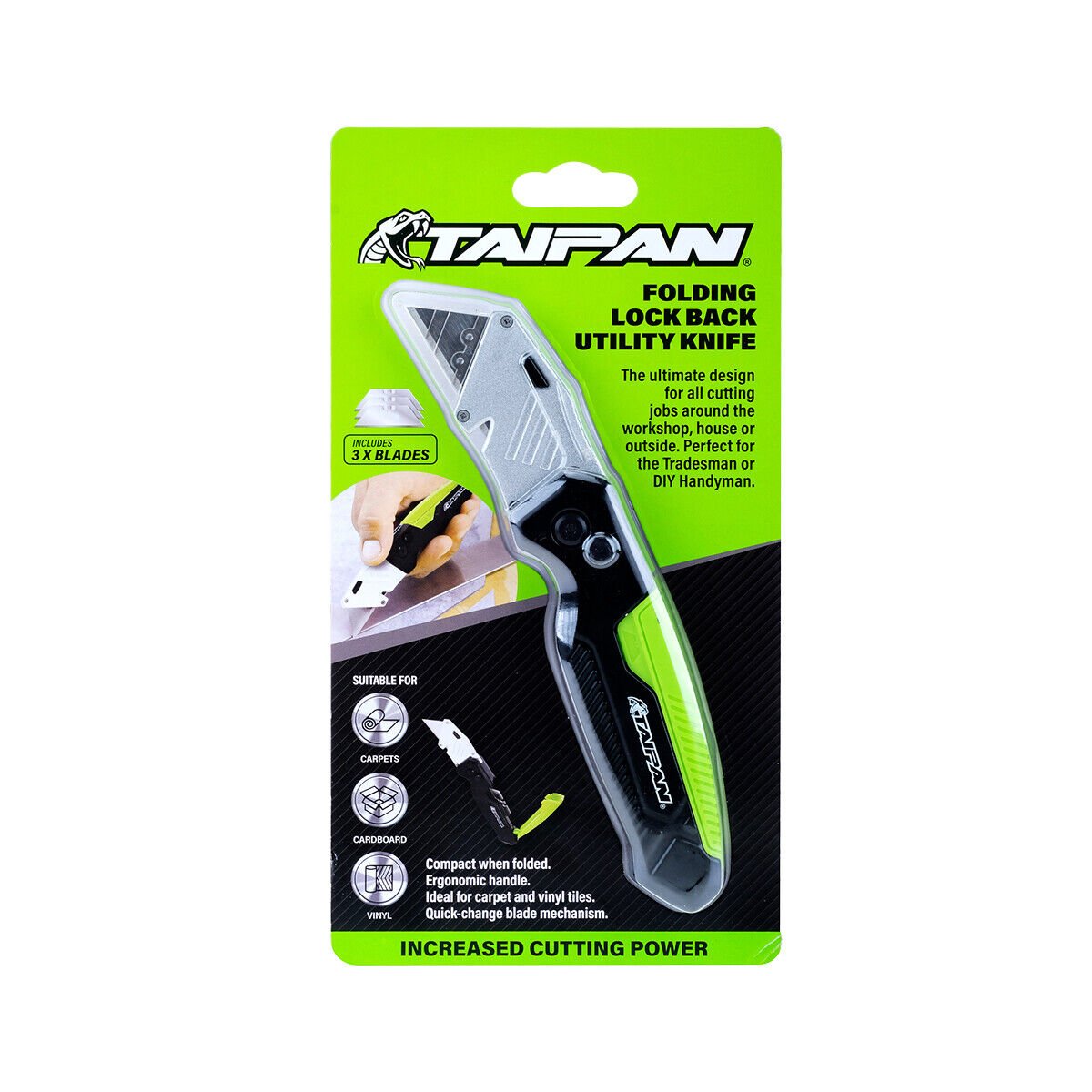 Knife Utility Lock Back with 3pcs Spare Blades