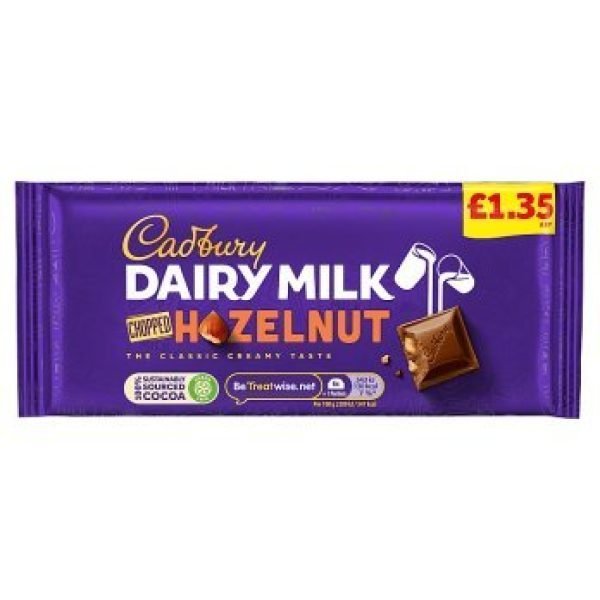 UK Cadbury Dairy Milk Chopped Hazelnut 95g