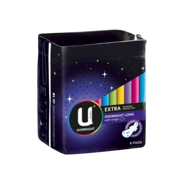 U By Kotex Maxi Overnight Regular Pads with Wings 10 Pack