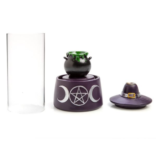 Cauldron Glass Case LED Backflow Incense Burner