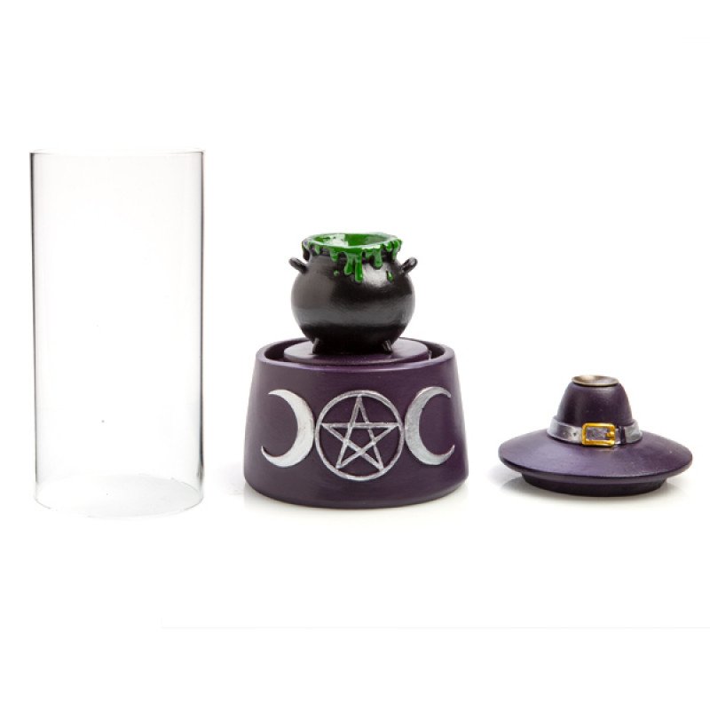 Cauldron Glass Case LED Backflow Incense Burner - Image 2