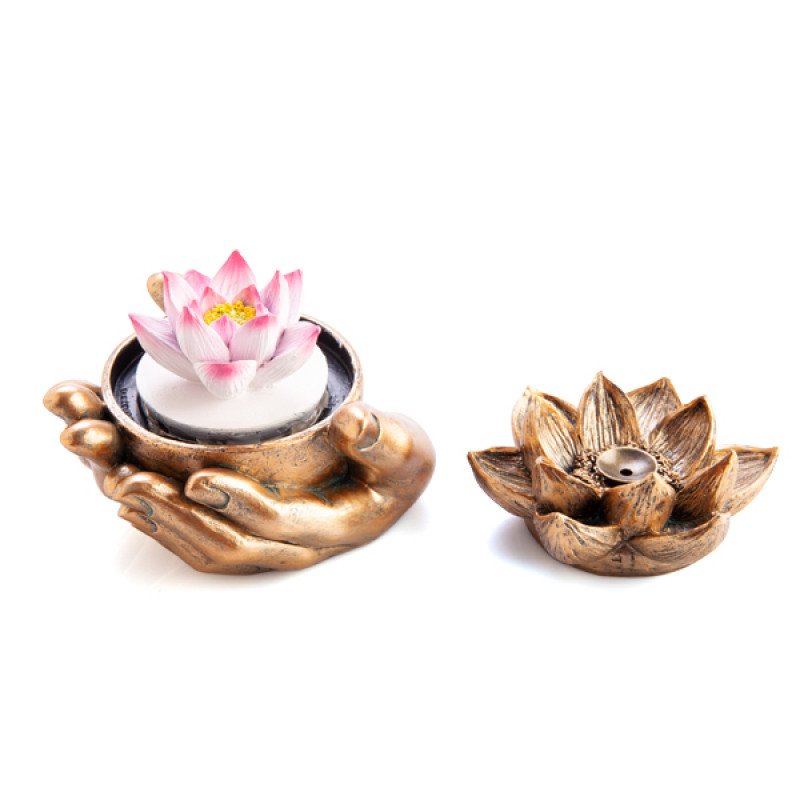 Lotus Glass Case LED Backflow Incense Burner - Image 2