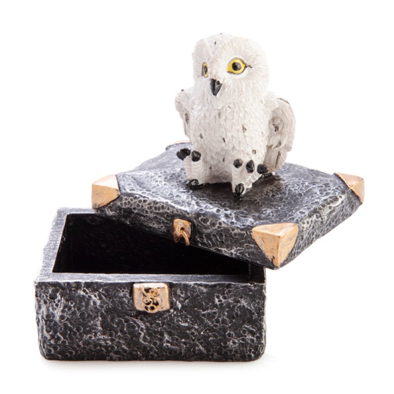 Snowy Owl Metal Chest Trinket Box - Image 2