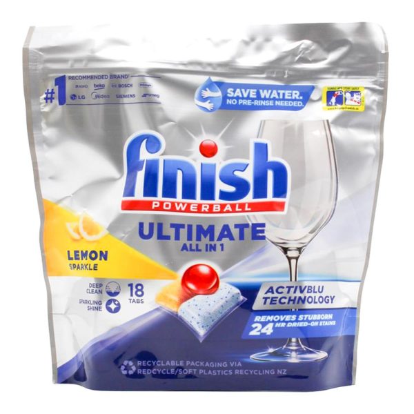 Finish 18 Pack All In 1 Dishwashing Tablets Lemon Sparkle