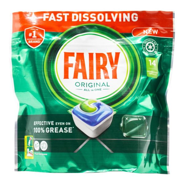 Fairy 14 Pack Original All In One Dishwasher Capsules