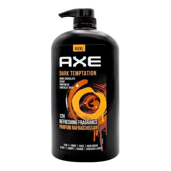 Axe 3in1 Body + Face + Hair Wash Dark Temptation Dark Chocolate Scent 1L