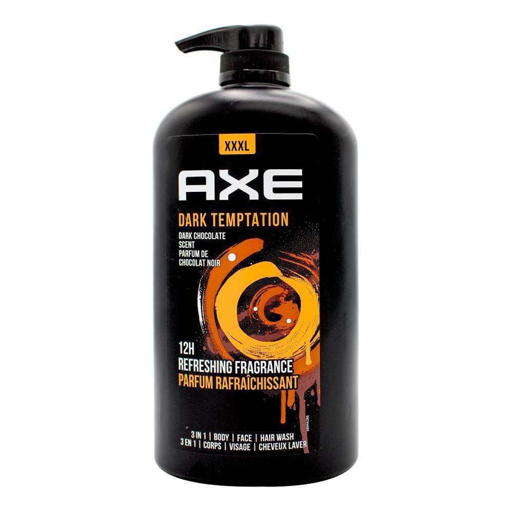 Axe 3in1 Body + Face + Hair Wash Dark Temptation Dark Chocolate Scent 1L