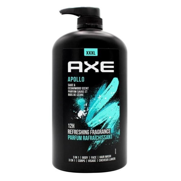 Axe 3in1 Body + Face + Hair Wash Apollo Sage & Cedarwood Scent 1L
