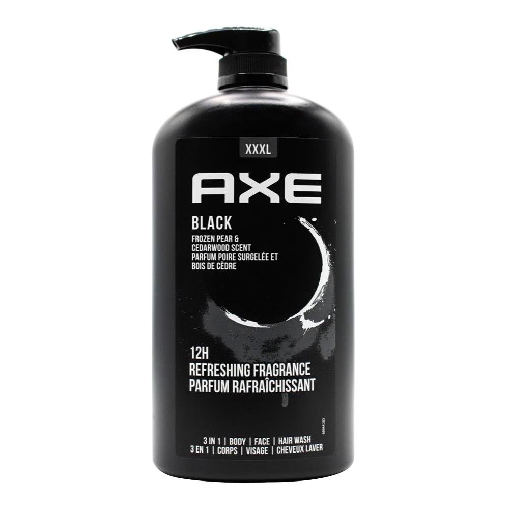 Axe 3in1 Body + Face + Hair Wash Black Frozen Pea & Cedarwood Scent 1L