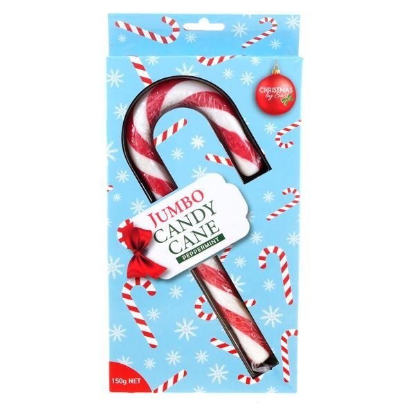 Candy Cane Jumbo Peppermint 23cm 150g Red & White Striped