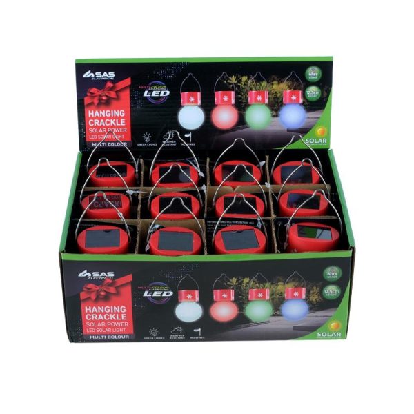 Decorative Light Solar Hanging Ball 1LED 5.5cm x 8cm Multi Colour 1 Function Colour Changing
