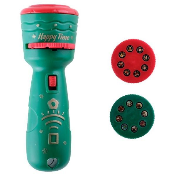 Toy 2in1 Projector & flash Light Battery Operated Christmas 4pce 4cm x 11.5cm Includes: 3 Slides & 1 Flash Light Requires: 3xAG13 (Included)