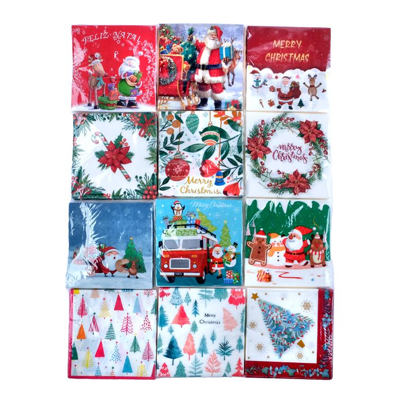 Napkin Christmas 25pk 2ply 30cm x 30cm 12 Assorted Designs - Image 2