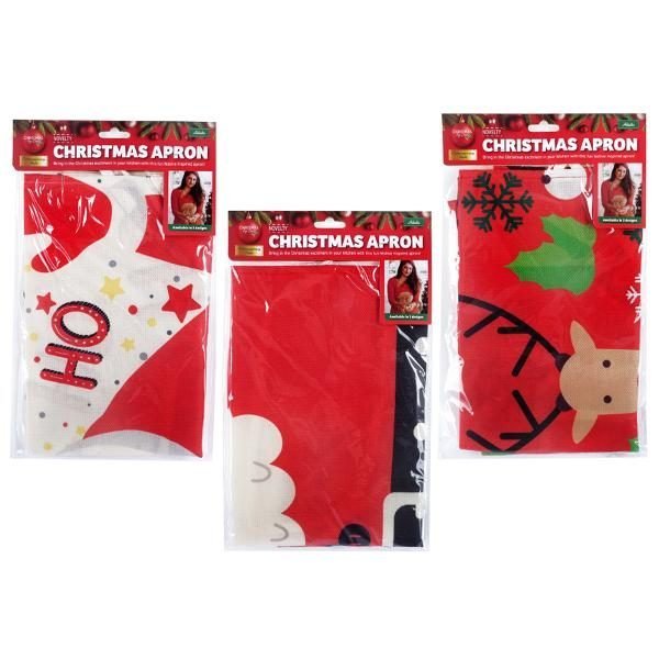 Apron Christmas Adults 70cm x 57cm 3 Assorted Designs