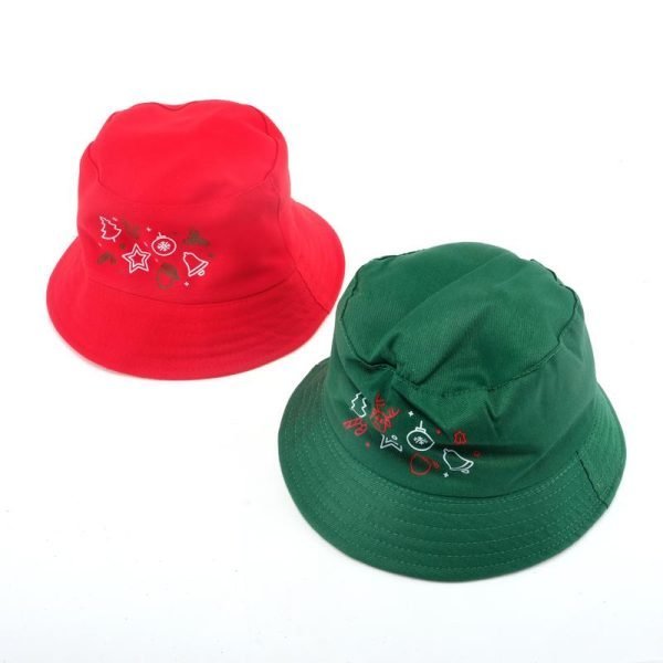 Hat Bucket Christmas Adults Black & Red