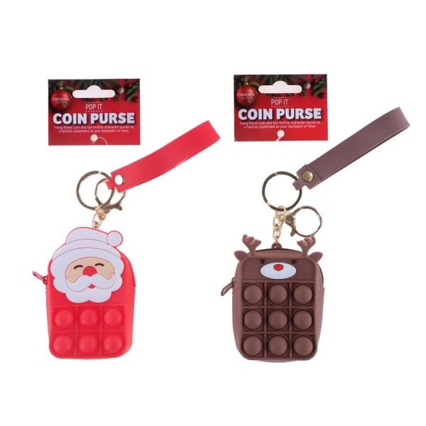 Coin Purse Poppit Christmas 5.5cm x 7cm x 3cm Santa & Reindeer