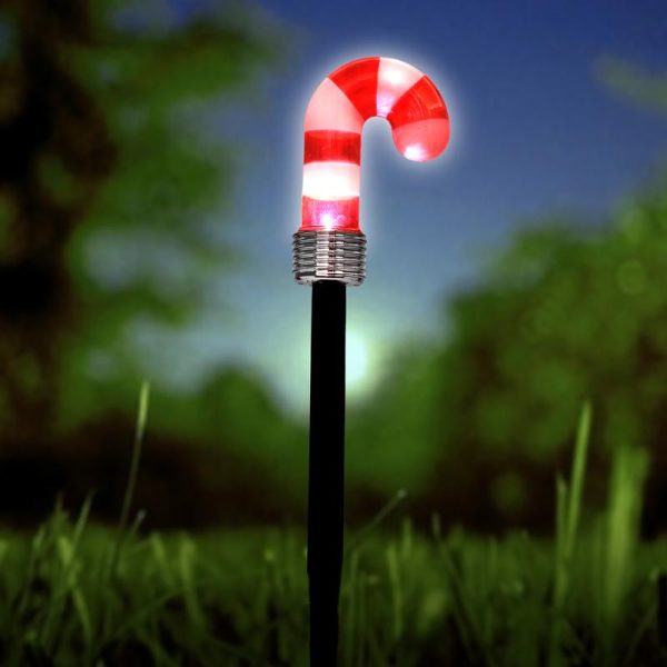 Stake Light Solar Candy Cane 1LED 7.5cm x 40cm Types Cool White 1 Function