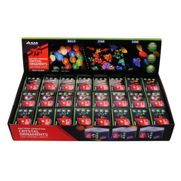 Fairy String Light Battery Operated 20LED 2.4m Multi Colour 1 Function 3 Assorted Designs 2 x AA Batteries (Not Included)
