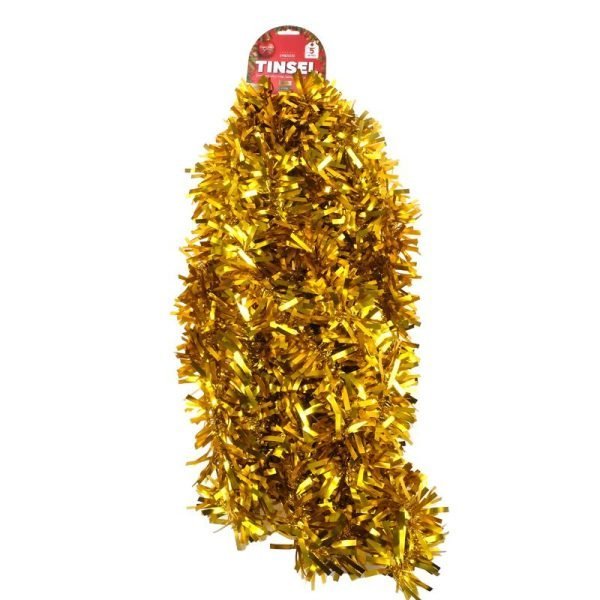 Tinsel Embossed 7ply Jumbo Length 5m x 9cm Gold, Silver, Green, Red, Blue, Pink & Purple