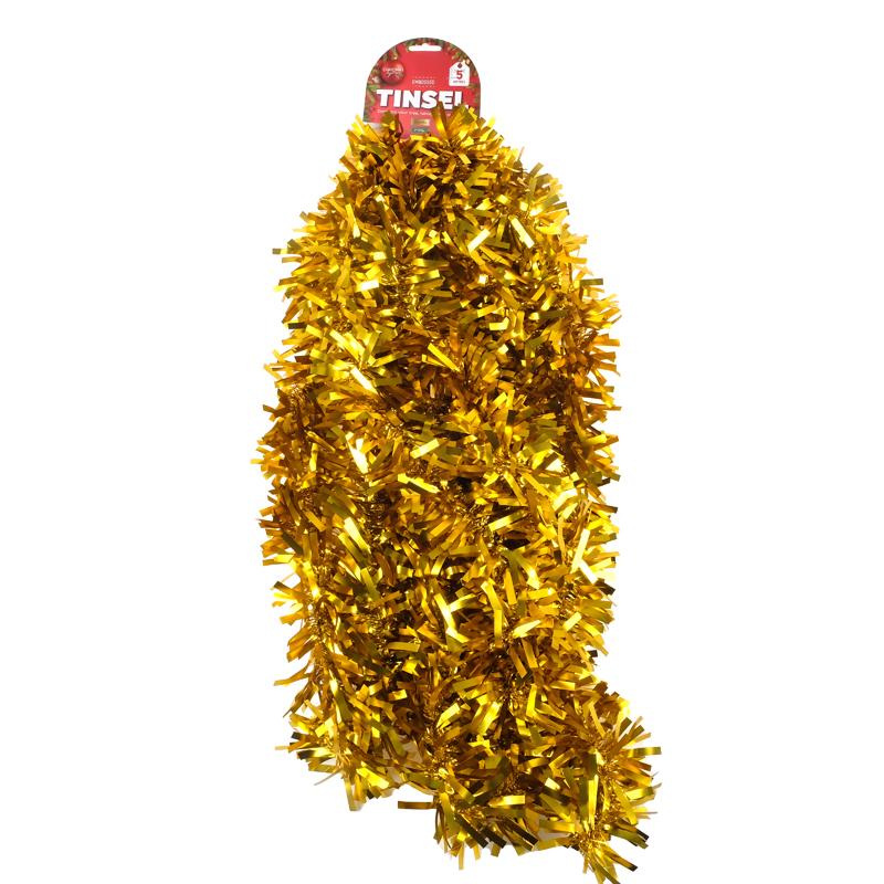 Tinsel Embossed 7ply Jumbo Length 5m x 9cm Gold, Silver, Green, Red, Blue, Pink & Purple