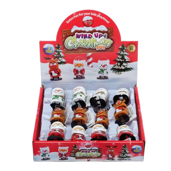Toy Wind Up Christmas Snowman, Santa & Reindeer
