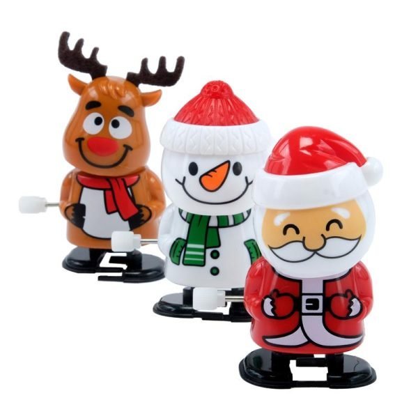 Toy Wind Up Christmas Snowman, Santa & Reindeer