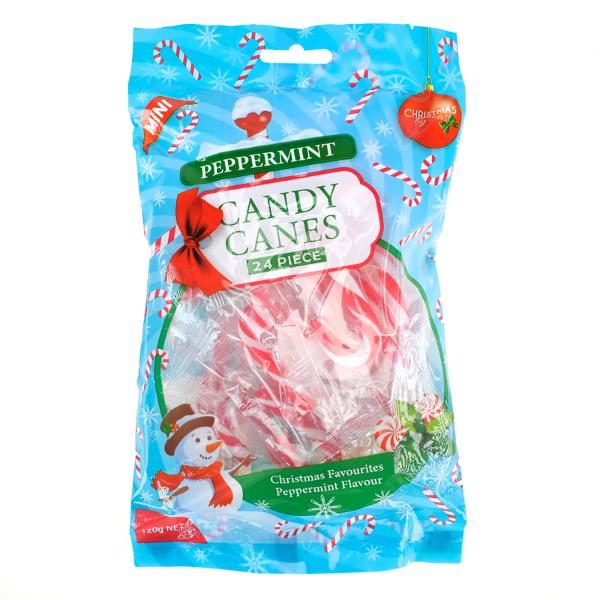 Candy Cane Mini Peppermint 24pk 5g Each Red & White Striped