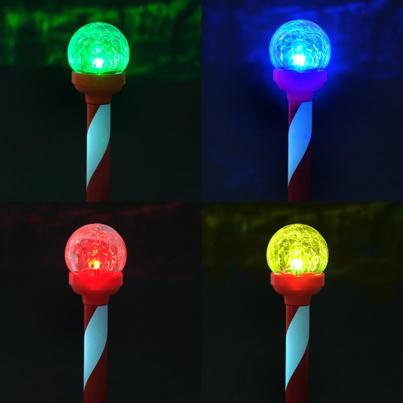 Stake Light Solar Candy Cane Crackle Ball 1LED 7cm x 5.5cm x 34cm Multi Colour 1 Function Colour Changing - Image 2