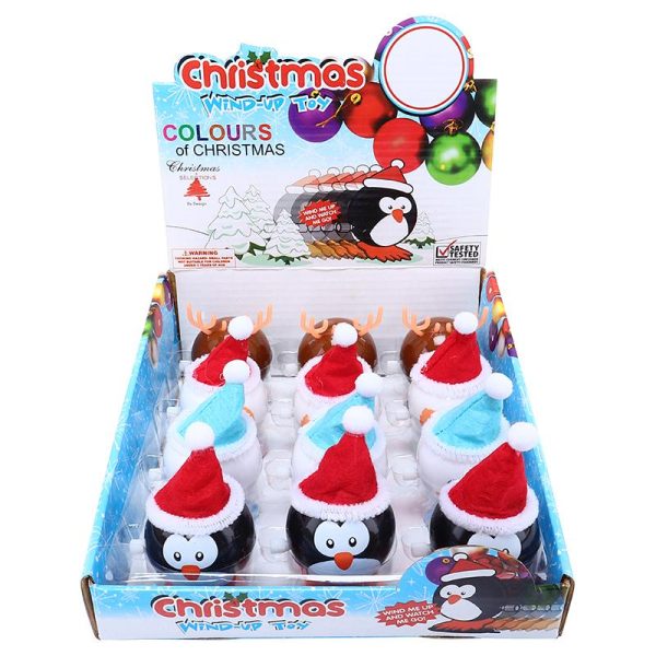 Toy Wind Up Christmas 6.5cm x 4cm Multi-Colour 4 Assorted Designs
