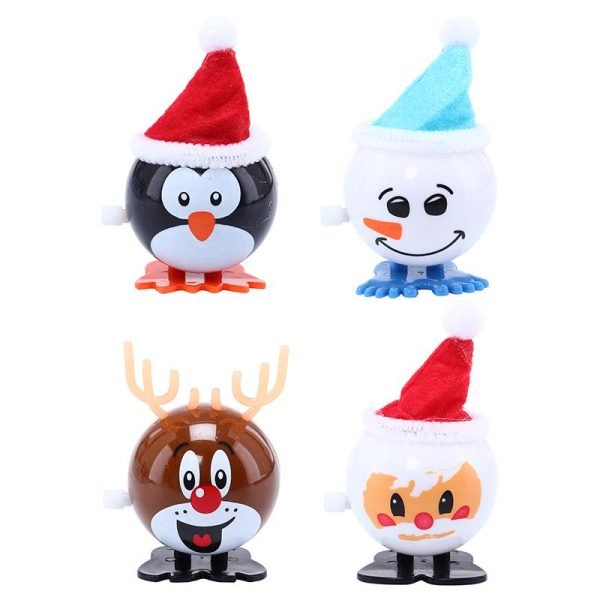 Toy Wind Up Christmas 6.5cm x 4cm Multi-Colour 4 Assorted Designs
