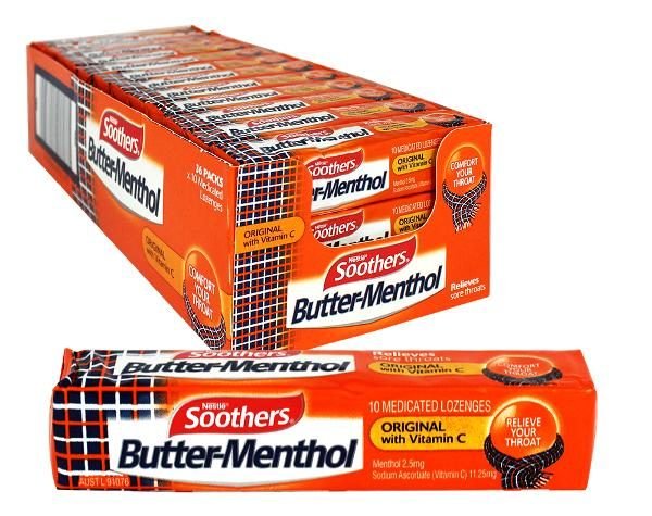 Soothers Butter Menthol Stick 10 Lozenges