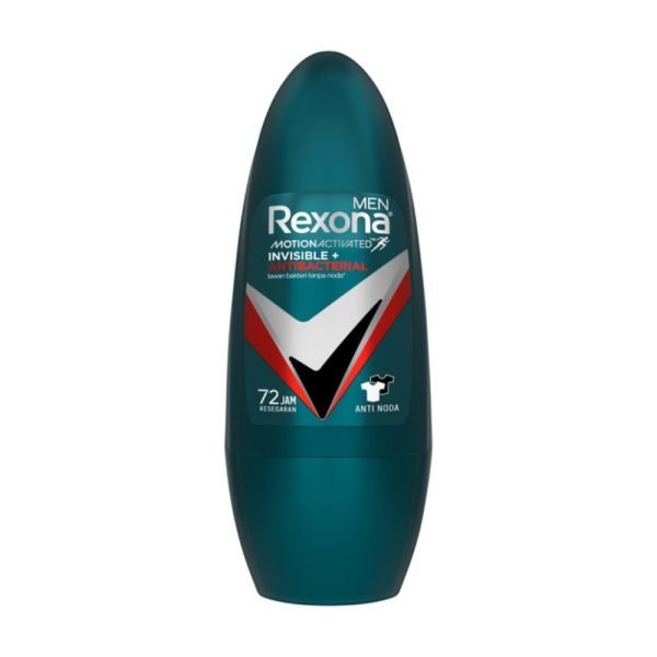 Rexona Men 45ml Roll On Deodorant Invisible And Antibacterial