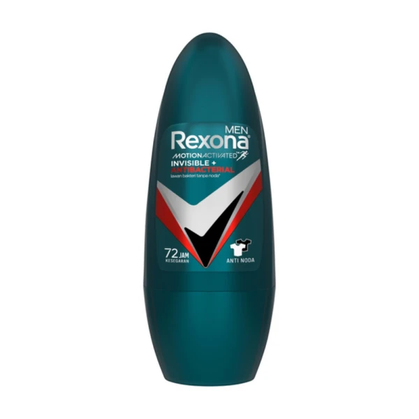 Rexona Men 45ml Roll On Deodorant Invisible And Antibacterial