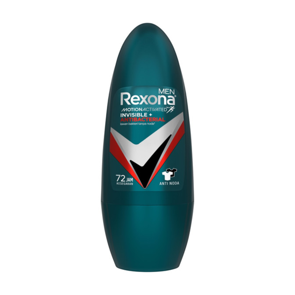 Rexona Men 45ml Roll On Deodorant Invisible And Antibacterial