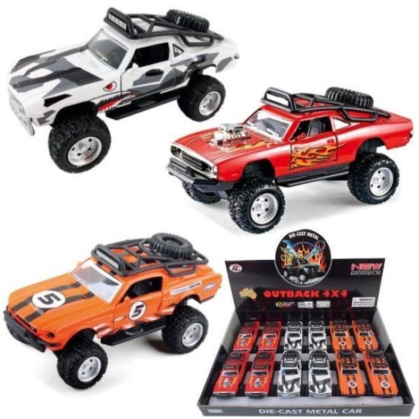 1:36 Die Cast Outback 4x4 Muscle Cars 3 type assorted (Ford, Dodge, Chevrolet)