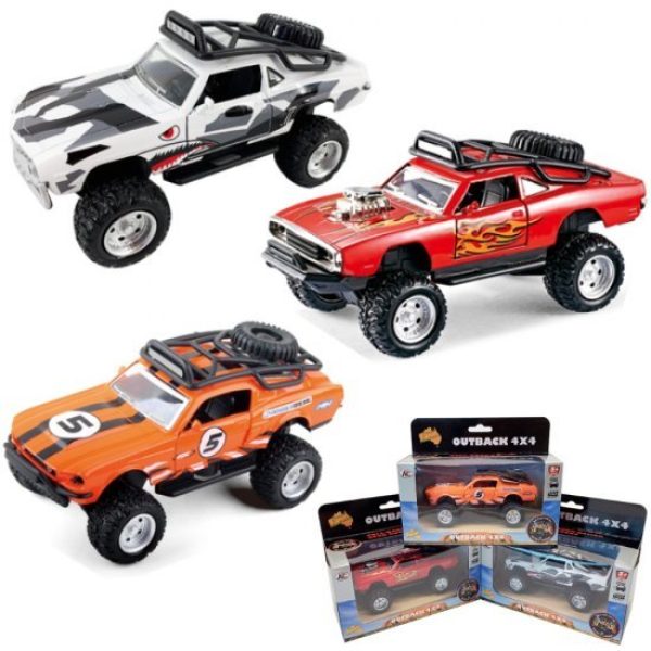 1:36 Diecast Outback 4x4 Muscle Cars 3 type assorted (Ford, Dodge, Chevrolet)