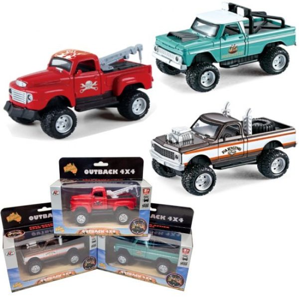 1:36 Diecast Outback 4x4 Ford Pick Ups, 3 Asst.