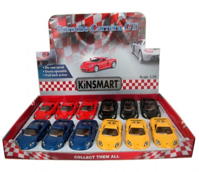 1:36 Die Cast Porsche Carrera GT (5", 4 Assort Colour) - Image 2