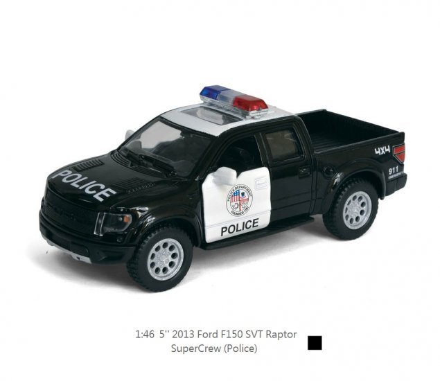 1:46 Die Cast 2013 Ford F-150 SVT Raptor Supercrew Police Car