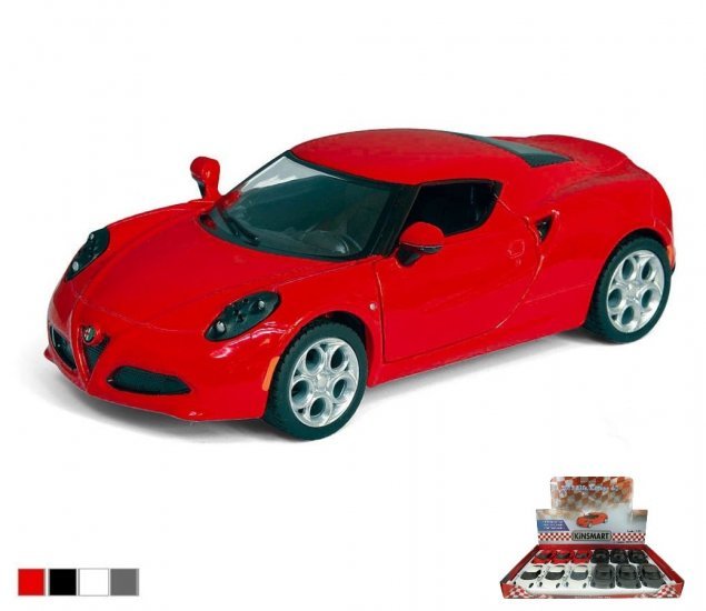 1:32 2013 Die Cast Alfa Romeo 4C (4 Asstd Colors)