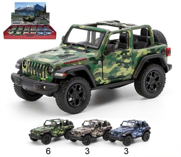 1:34 Die Cast 5" 2018 Jeep Wrangler Camo (Open Top)